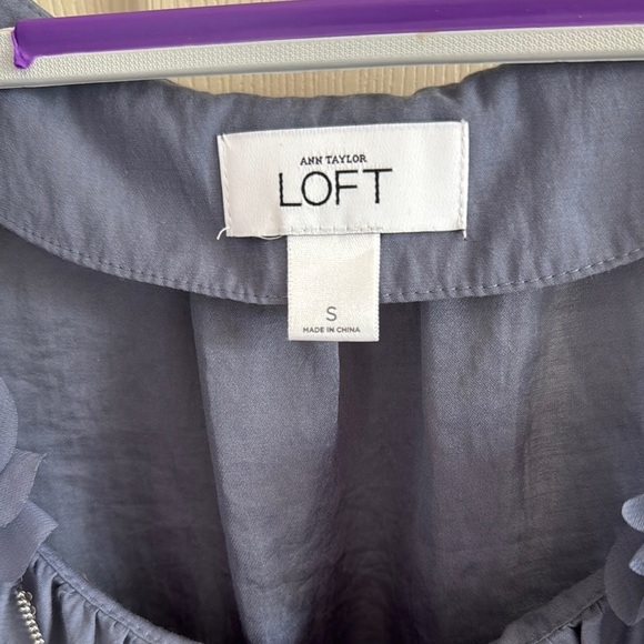 LOFT Women's Blue Tank Top with Floral Detail - Picture 2 of 4